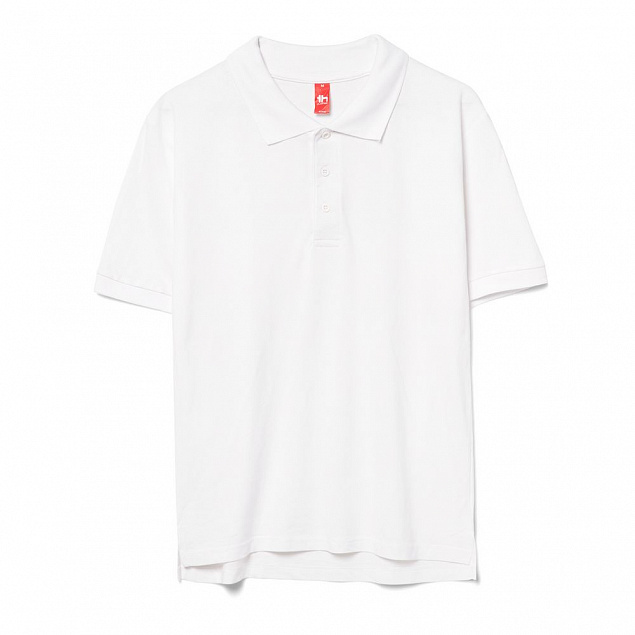 Рубашка поло мужская Adam, белая с логотипом в Самаре заказать по выгодной цене в кибермаркете AvroraStore