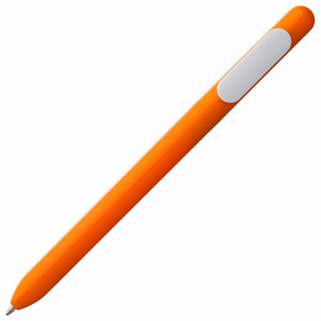 Ручка шариковая Slider, оранжевая с белым с логотипом в Самаре заказать по выгодной цене в кибермаркете AvroraStore