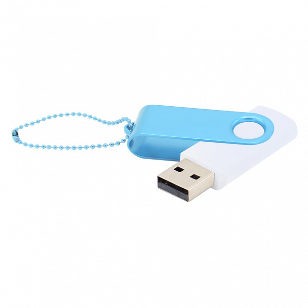 Флешка Designer To Go 2.0 USB 16Gb, белый/голубой с логотипом в Самаре заказать по выгодной цене в кибермаркете AvroraStore