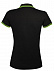 Рубашка поло женская PASADENA WOMEN 200 с контрастной отделкой, черная с зеленым с логотипом в Самаре заказать по выгодной цене в кибермаркете AvroraStore