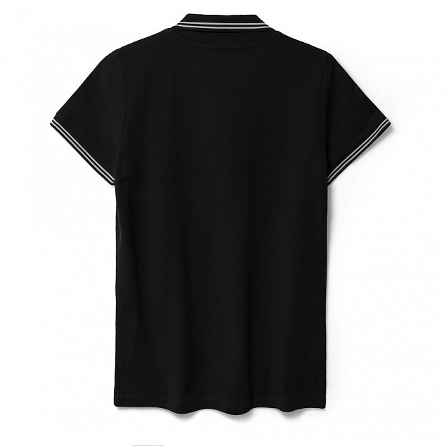 Рубашка поло женская Virma Stripes Lady, черная с логотипом в Самаре заказать по выгодной цене в кибермаркете AvroraStore
