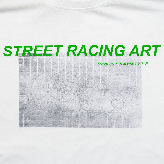 Футболка Street Racing Art, белая с логотипом в Самаре заказать по выгодной цене в кибермаркете AvroraStore