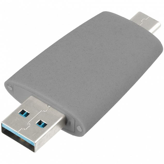 Флешка Pebble Type-C, USB 3.0, серая, 32 Гб с логотипом в Самаре заказать по выгодной цене в кибермаркете AvroraStore