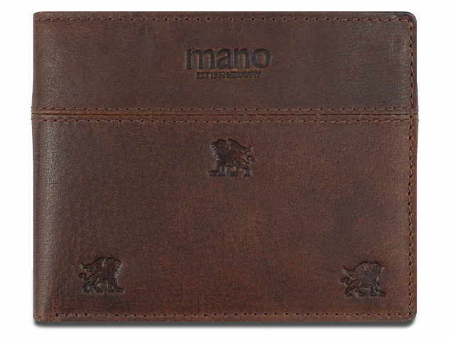 Бумажник Mano Don Leon, натуральная кожа в коричневом цвете, 12 х 9,5 см с логотипом в Самаре заказать по выгодной цене в кибермаркете AvroraStore