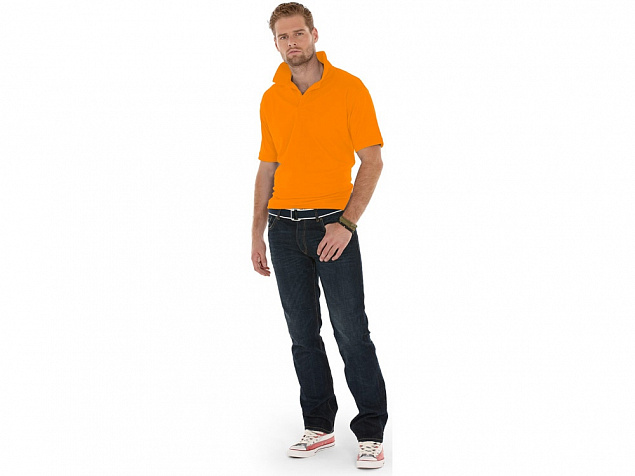 Рубашка поло Boston мужская, оранжевый с логотипом в Самаре заказать по выгодной цене в кибермаркете AvroraStore