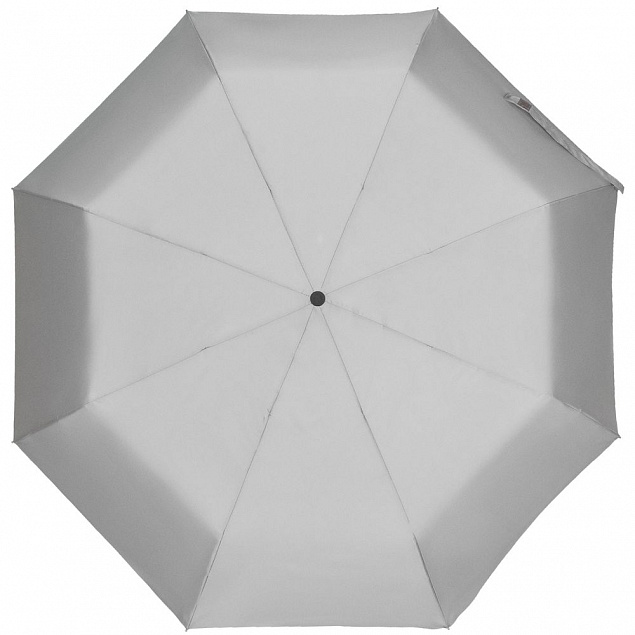 Зонт складной Manifest со светоотражающим куполом, серый с логотипом в Самаре заказать по выгодной цене в кибермаркете AvroraStore