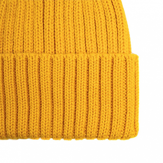 Шапка Uni, желтая с логотипом в Самаре заказать по выгодной цене в кибермаркете AvroraStore