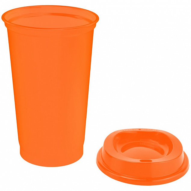 Стакан с крышкой Color Cap, оранжевый с логотипом в Самаре заказать по выгодной цене в кибермаркете AvroraStore