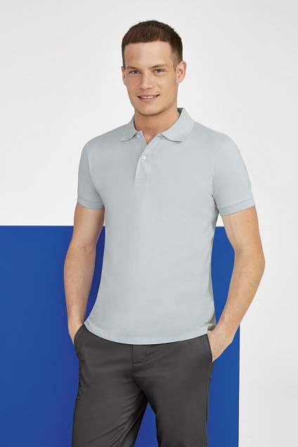 Рубашка поло мужская PERFECT MEN 180 белая с логотипом в Самаре заказать по выгодной цене в кибермаркете AvroraStore
