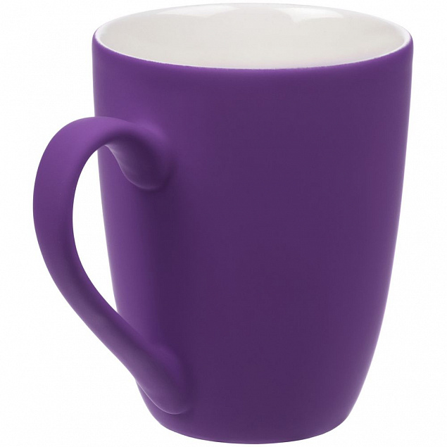 Кружка Good Morning с покрытием софт-тач, фиолетовая с логотипом в Самаре заказать по выгодной цене в кибермаркете AvroraStore