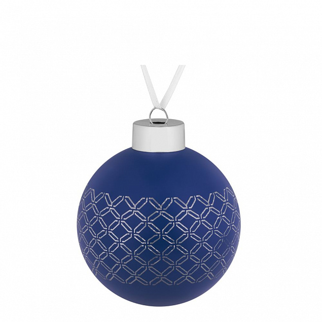 Елочный шар Queen, 8 см, синий с логотипом в Самаре заказать по выгодной цене в кибермаркете AvroraStore