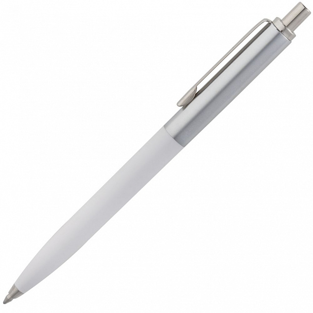 Ручка шариковая Popular, белая с логотипом в Самаре заказать по выгодной цене в кибермаркете AvroraStore
