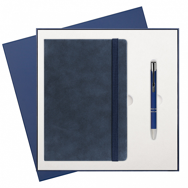 Подарочный набор Portobello/Nuba BtoBook синий (Ежедневник недат А5, Ручка) с логотипом в Самаре заказать по выгодной цене в кибермаркете AvroraStore