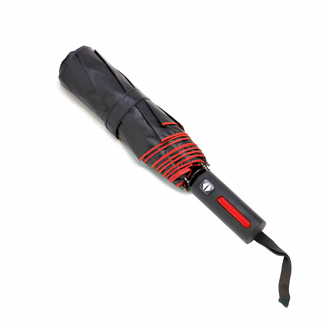 Автоматический противоштормовой складной зонт Sherp - Красный PP с логотипом в Самаре заказать по выгодной цене в кибермаркете AvroraStore