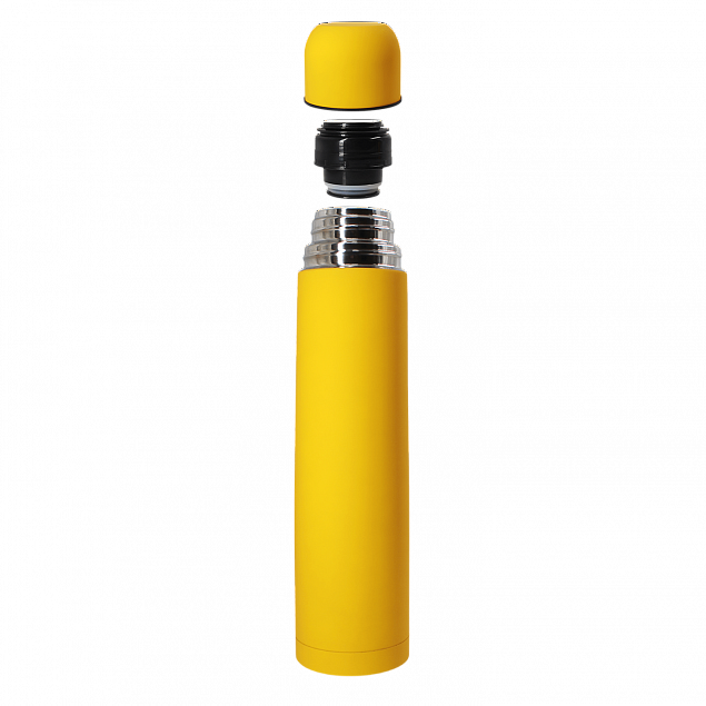 Термос софт-тач Yanemal 1 л. (желтый (уценка)) с логотипом в Самаре заказать по выгодной цене в кибермаркете AvroraStore