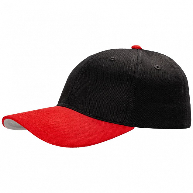 Бейсболка Ben Loyal, черная с красным с логотипом в Самаре заказать по выгодной цене в кибермаркете AvroraStore