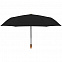 Зонт складной Nature Magic, черный с логотипом в Самаре заказать по выгодной цене в кибермаркете AvroraStore