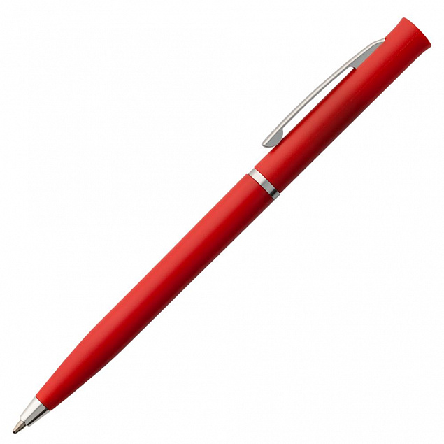 Ручка шариковая Euro Chrome, красная с логотипом в Самаре заказать по выгодной цене в кибермаркете AvroraStore