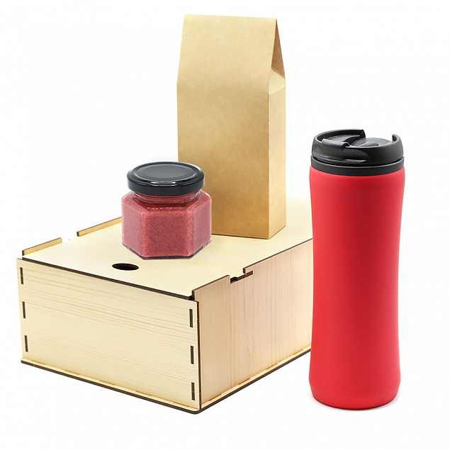 Подарочный набор Ирвин, красный (черный чай, мед с фундуком и какао) с логотипом в Самаре заказать по выгодной цене в кибермаркете AvroraStore