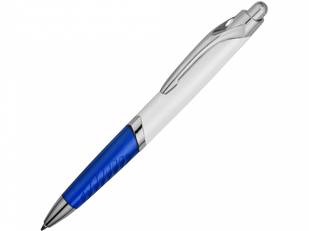 Ручка шариковая Призма белая/синяя с логотипом в Самаре заказать по выгодной цене в кибермаркете AvroraStore