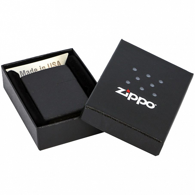 Зажигалка Zippo Classic Matte, матовая черная с логотипом в Самаре заказать по выгодной цене в кибермаркете AvroraStore