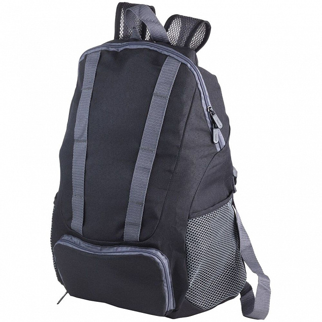 Складной рюкзак Bagpack, черный с логотипом в Самаре заказать по выгодной цене в кибермаркете AvroraStore