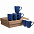 Набор кружек Good Morning c покрытием софт-тач, синий с логотипом в Самаре заказать по выгодной цене в кибермаркете AvroraStore