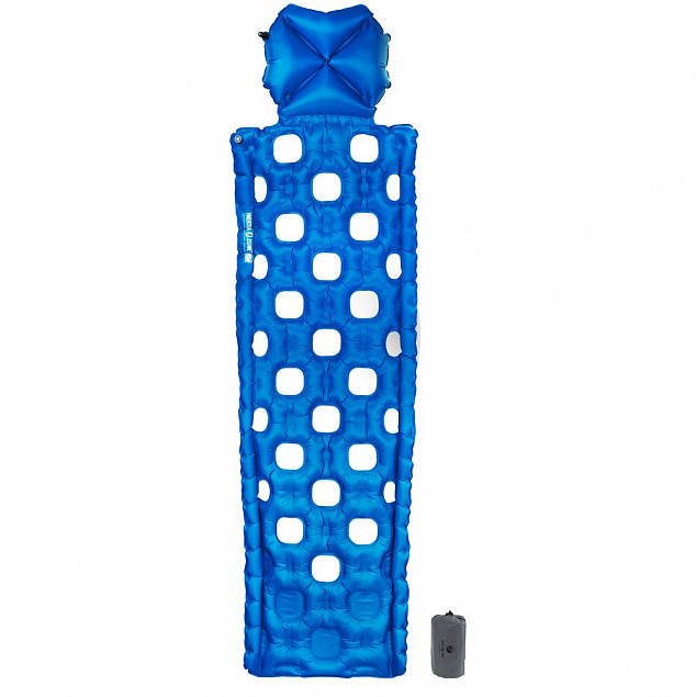 Надувной коврик Inertia Ozone, синий с логотипом в Самаре заказать по выгодной цене в кибермаркете AvroraStore