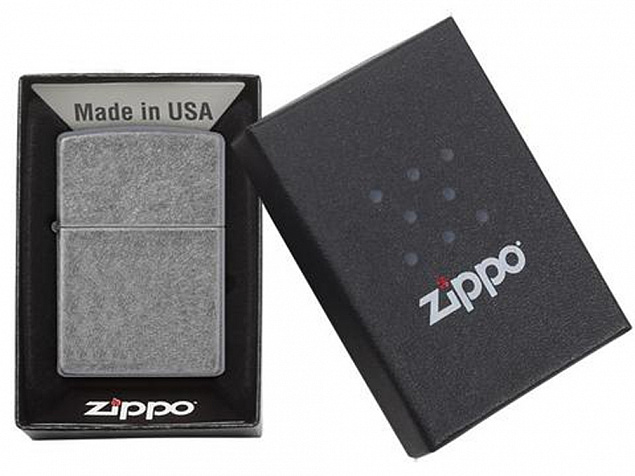 Зажигалка ZIPPO Classic с покрытием ™Plate с логотипом в Самаре заказать по выгодной цене в кибермаркете AvroraStore