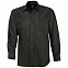 Рубашка мужская с длинным рукавом BOSTON, черная с логотипом в Самаре заказать по выгодной цене в кибермаркете AvroraStore