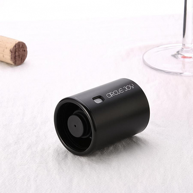 Вакуумная пробка для вина Wine Sealer, черная с логотипом в Самаре заказать по выгодной цене в кибермаркете AvroraStore