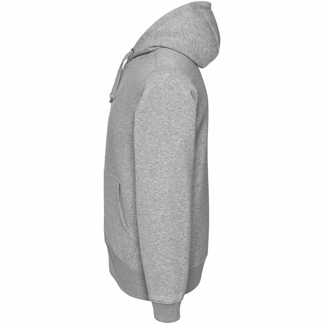 Толстовка мужская Hooded Full Zip серый меланж с логотипом в Самаре заказать по выгодной цене в кибермаркете AvroraStore