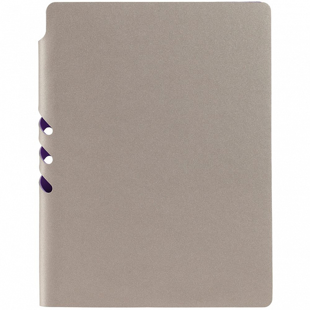 Ежедневник Flexpen, недатированный, серебристо-фиолетовый с логотипом в Самаре заказать по выгодной цене в кибермаркете AvroraStore