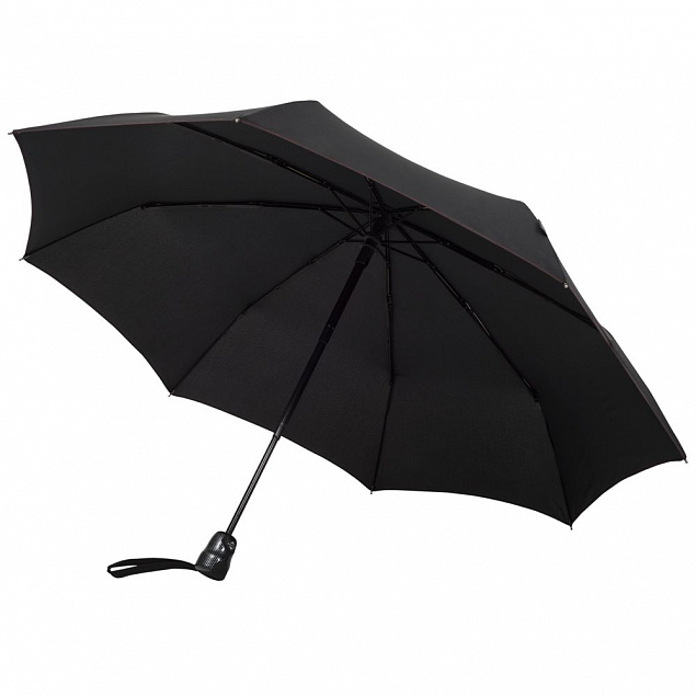 Складной зонт Gran Turismo Carbon, черный с логотипом в Самаре заказать по выгодной цене в кибермаркете AvroraStore