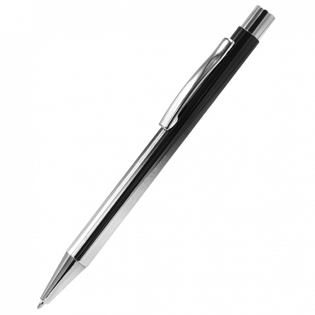 Ручка металлическая Синергия - Черный AA с логотипом в Самаре заказать по выгодной цене в кибермаркете AvroraStore