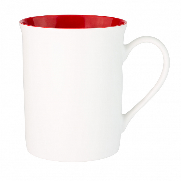 Керамическая кружка Astra, 380 ml, белый/красный с логотипом в Самаре заказать по выгодной цене в кибермаркете AvroraStore