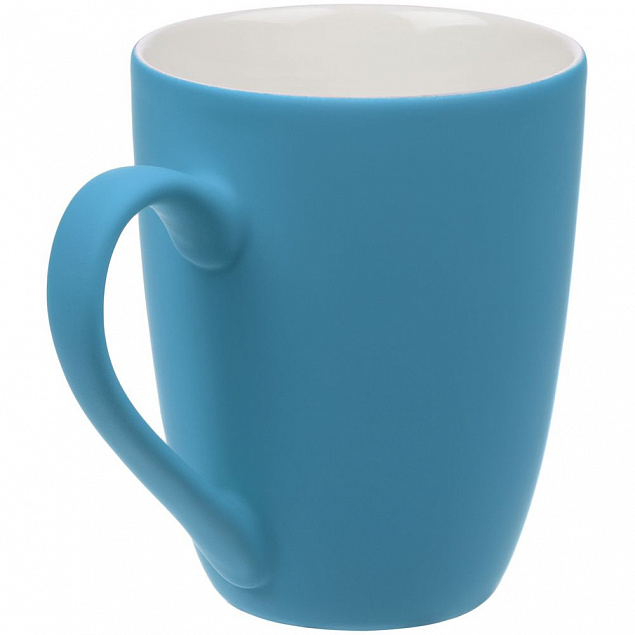 Кружка Good Morning с покрытием софт-тач, голубая с логотипом в Самаре заказать по выгодной цене в кибермаркете AvroraStore