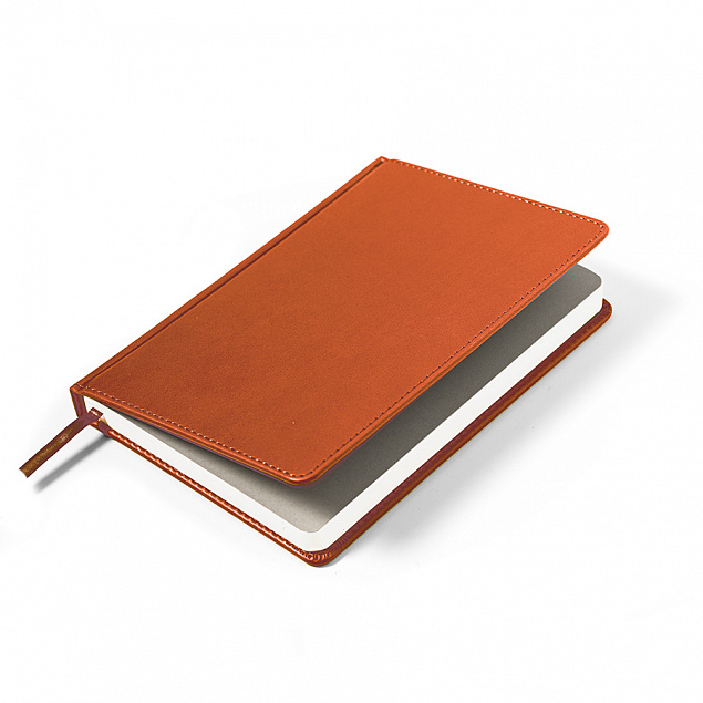 Ежедневник недатированный Campbell, А5,  оранжевый, белый блок с логотипом в Самаре заказать по выгодной цене в кибермаркете AvroraStore
