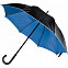 Зонт-трость Downtown, черный с синим с логотипом в Самаре заказать по выгодной цене в кибермаркете AvroraStore