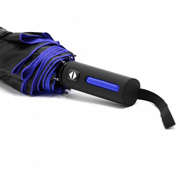 Автоматический противоштормовой складной зонт Sherp - Синий HH с логотипом в Самаре заказать по выгодной цене в кибермаркете AvroraStore