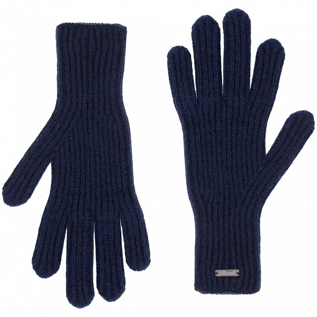 Перчатки Bernard, темно-синие с логотипом в Самаре заказать по выгодной цене в кибермаркете AvroraStore