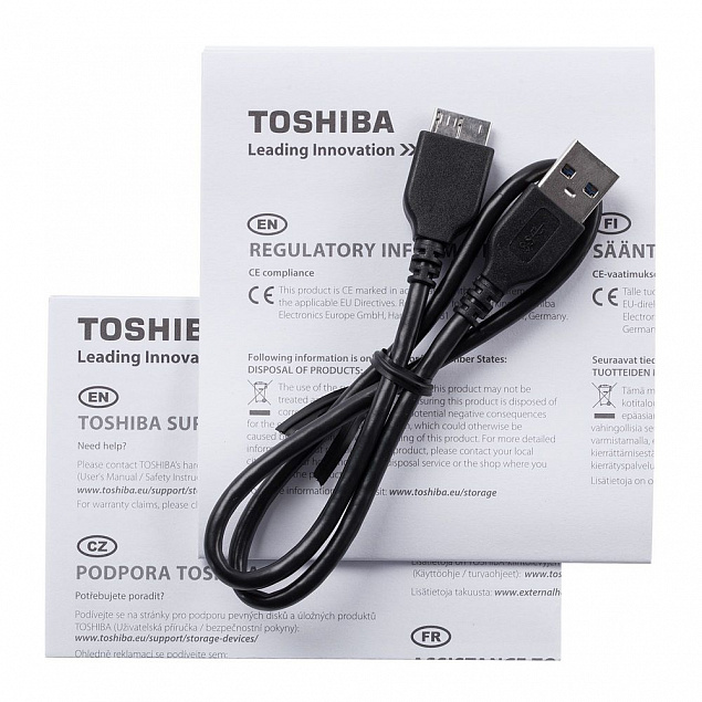 Внешний диск Toshiba Canvio, USB 3.0, 1Тб, черный с логотипом в Самаре заказать по выгодной цене в кибермаркете AvroraStore