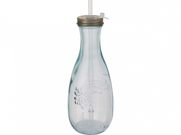 Polpa Бутылка с соломинкой из переработанного стекла , прозрачный с логотипом в Самаре заказать по выгодной цене в кибермаркете AvroraStore