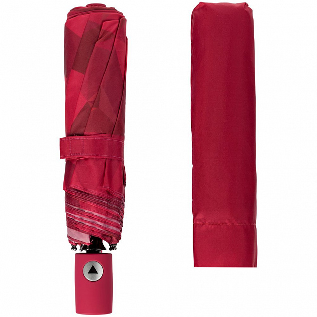 Складной зонт Gems, красный с логотипом в Самаре заказать по выгодной цене в кибермаркете AvroraStore
