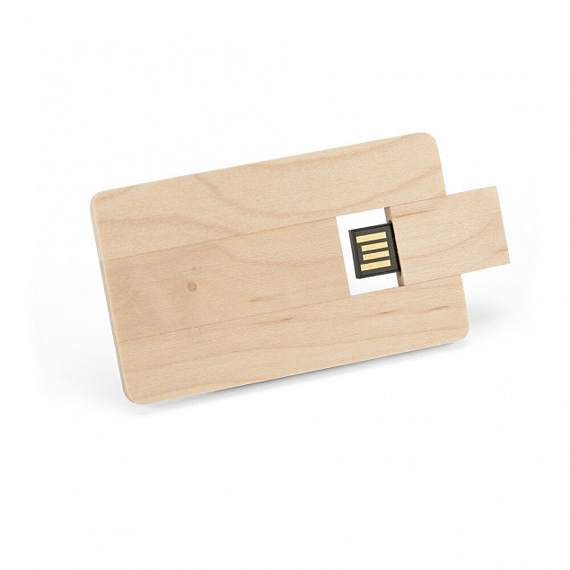 Деревянная флешка 32 ГБ в формате карты с логотипом в Самаре заказать по выгодной цене в кибермаркете AvroraStore