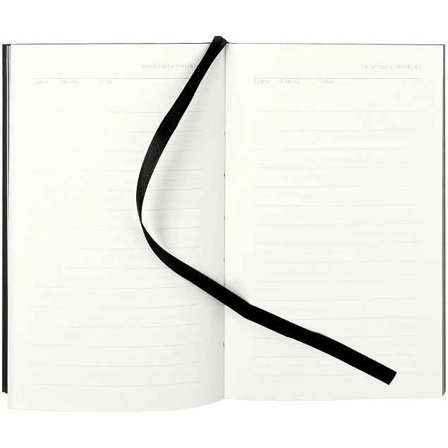 Ежедневник Flat Mini, недатированный, черный с логотипом в Самаре заказать по выгодной цене в кибермаркете AvroraStore