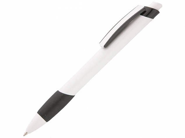 Ручка шариковая Соната, белый/черный с логотипом в Самаре заказать по выгодной цене в кибермаркете AvroraStore