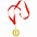 Медаль наградная на ленте  "Золото" с логотипом в Самаре заказать по выгодной цене в кибермаркете AvroraStore