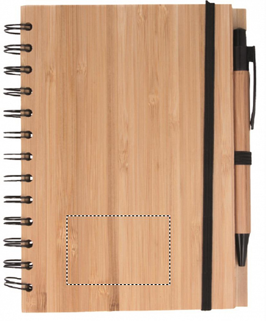 Бамбуковый блокнот с ручкой с логотипом в Самаре заказать по выгодной цене в кибермаркете AvroraStore
