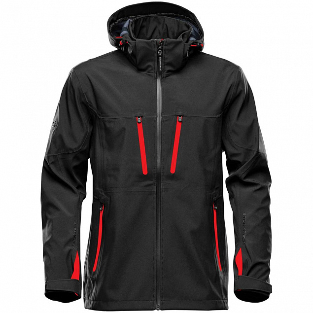 Куртка софтшелл мужская Patrol, черная с красным с логотипом в Самаре заказать по выгодной цене в кибермаркете AvroraStore